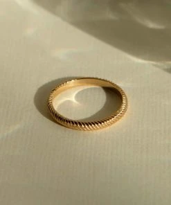 Astridandmiyu Etched Band Ring In Gold Sale