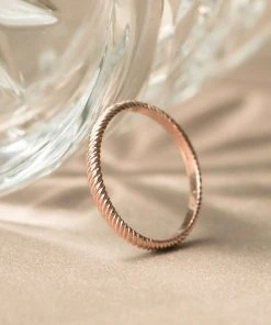 Astridandmiyu Etched Band Ring In Rose Gold