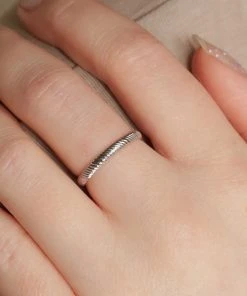 Astridandmiyu Sale Etched Band Ring In Silver