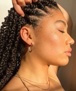 Astridandmiyu Etched Crystal Hoops In Rose Gold