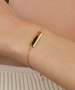 Astridandmiyu Bracelets Etched ID Bracelet In Gold