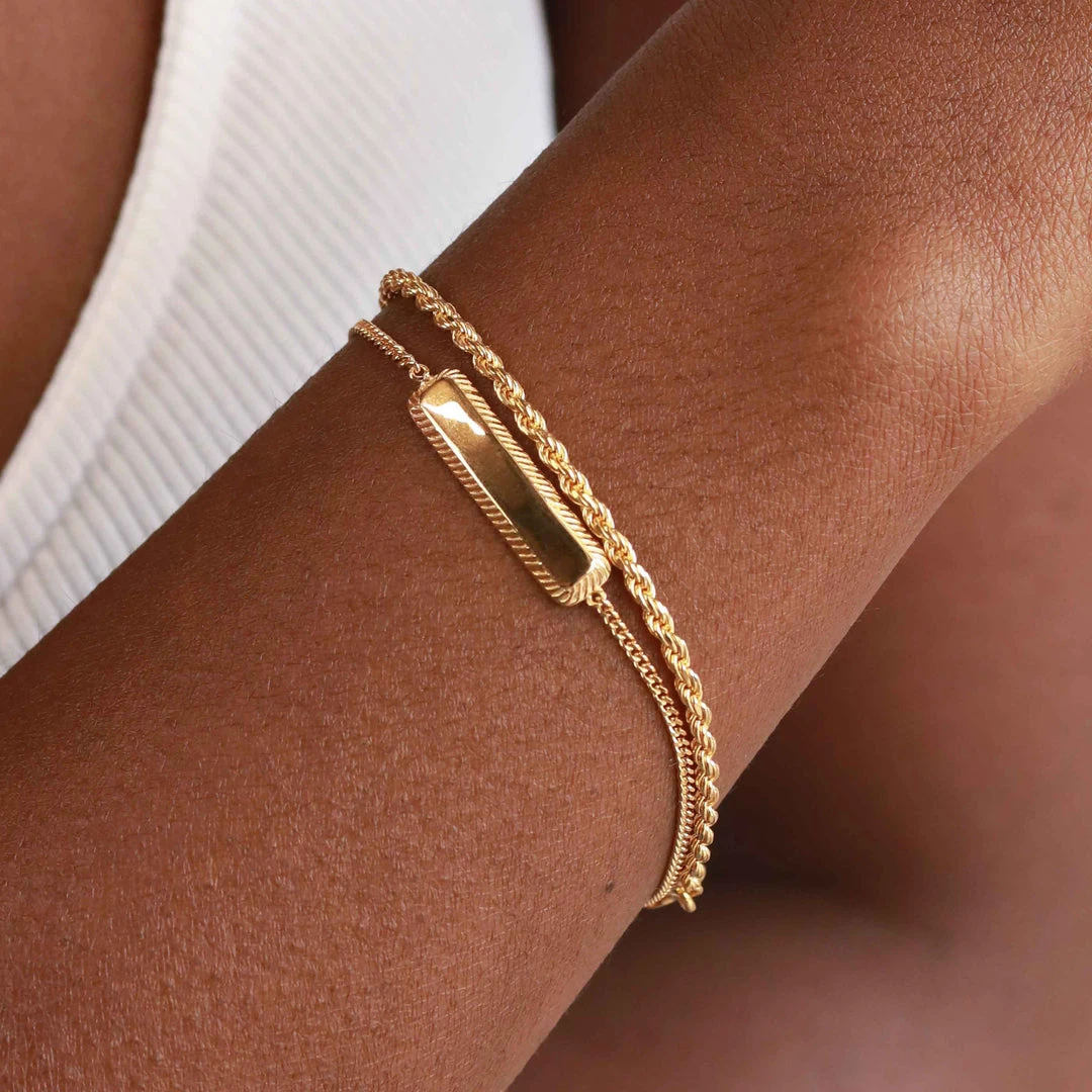 Astridandmiyu Bracelets Etched ID Bracelet In Gold 9 Astridandmiyu Bracelets Etched ID Bracelet In Gold