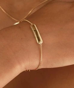 Astridandmiyu Bracelets Etched ID Bracelet In Gold 17 Astridandmiyu Bracelets Etched ID Bracelet In Gold