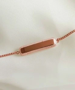 Astridandmiyu Etched ID Bracelet In Rose Gold