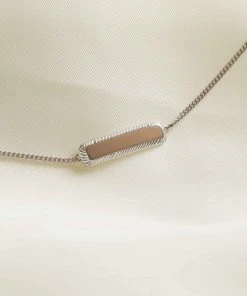 Astridandmiyu Etched ID Bracelet In Silver