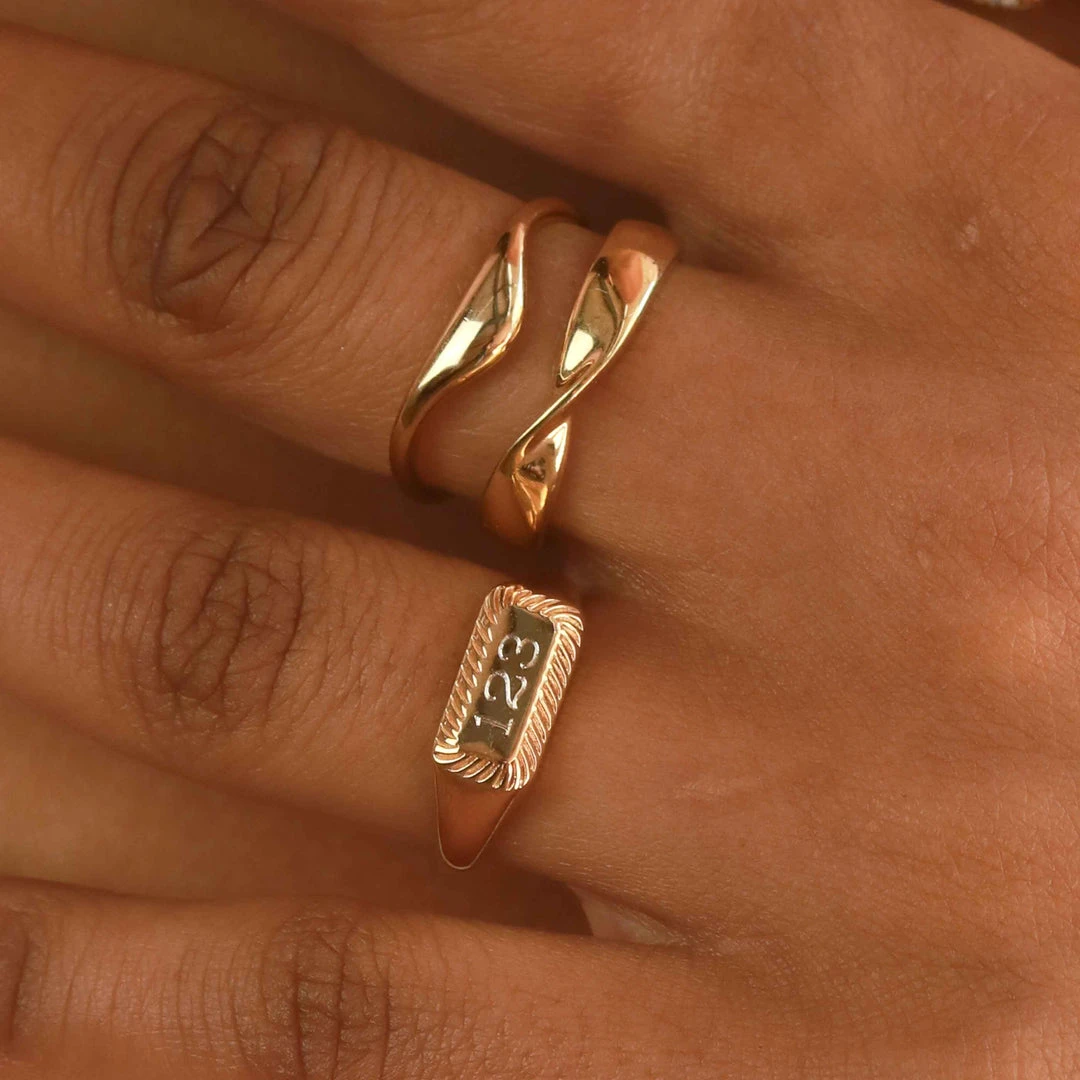 Astridandmiyu Etched Signet Ring In Gold 4 Astridandmiyu Etched Signet Ring In Gold