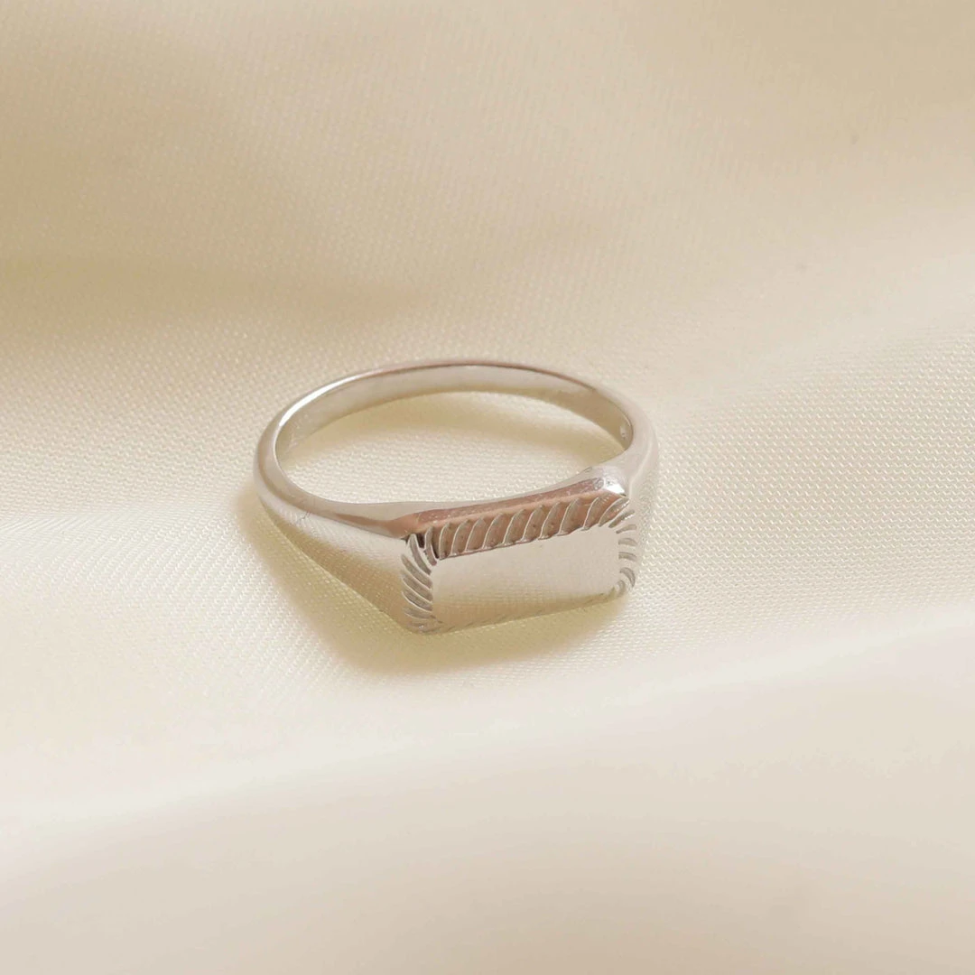 Astridandmiyu Etched Signet Ring In Silver 5 Astridandmiyu Etched Signet Ring In Silver