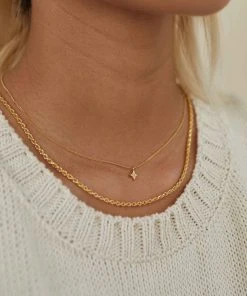Astrid & Miyu Rope Chain Necklace In Gold