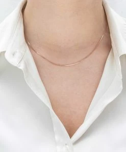 Astrid & Miyu Fine Box Chain 40cm In Rose Gold Sale