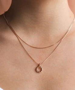 Astrid & Miyu Fine Box Chain 40cm In Rose Gold Sale