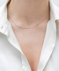 Astrid & Miyu Sale Fine Twist Chain 40cm In Rose Gold