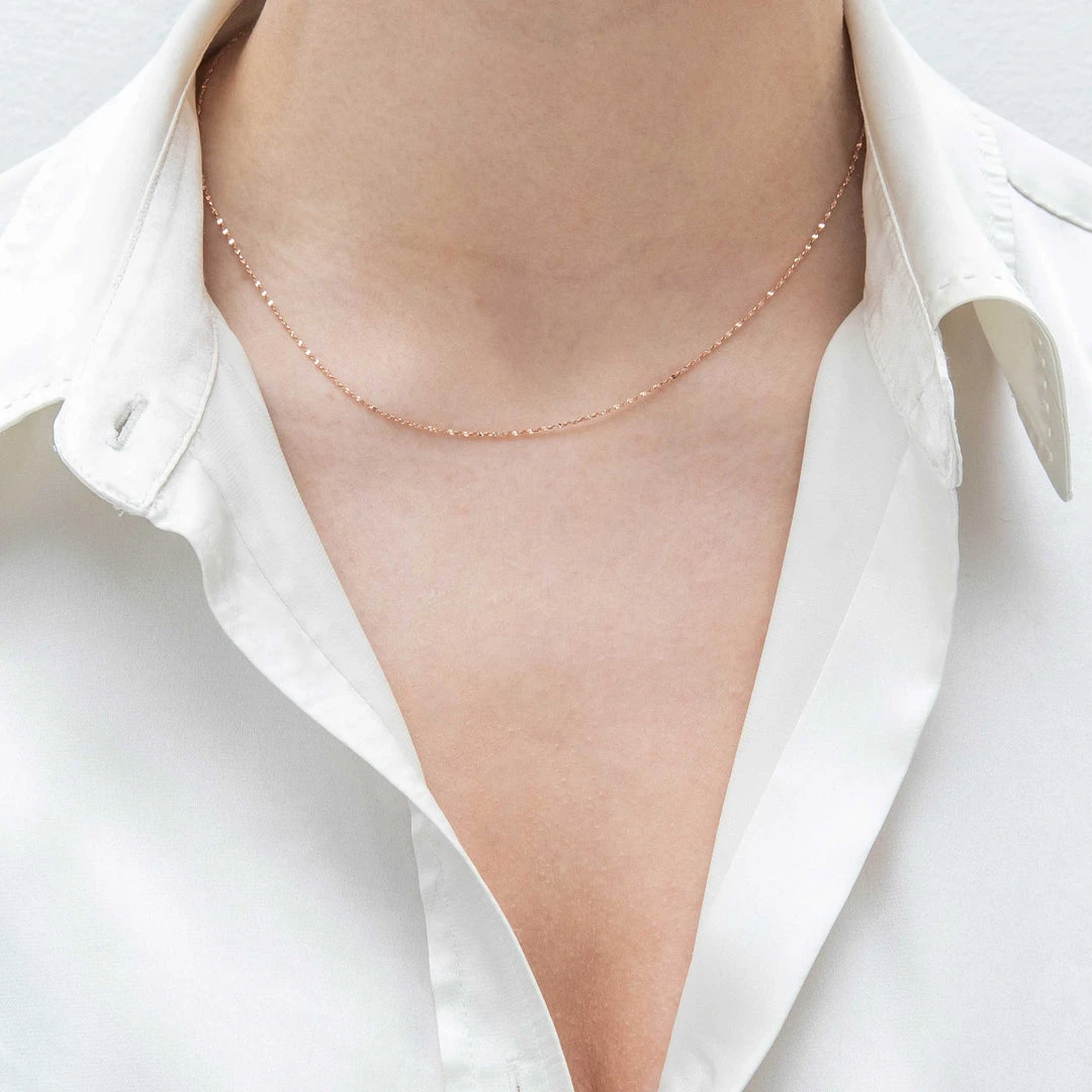 Astrid & Miyu Sale Fine Twist Chain 40cm In Rose Gold 4 Astrid & Miyu Sale Fine Twist Chain 40cm In Rose Gold