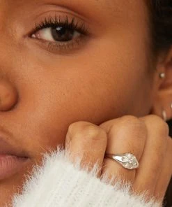 Astridandmiyu Flora Signet Ring In Silver Sale