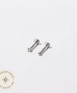 Astrid & Miyu Diamond Piercing Stacking Set In Solid White Gold Earrings