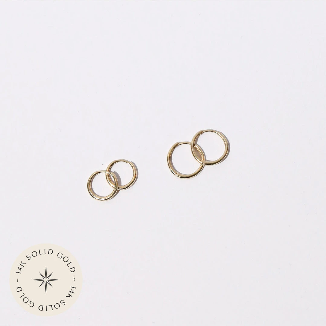 Astrid & Miyu Essential Hoop Stacking Set In Solid Gold Earrings 3 Astrid & Miyu Essential Hoop Stacking Set In Solid Gold Earrings