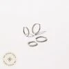 Astrid & Miyu Earrings White Topaz Hoop Stacking Set In Solid White Gold