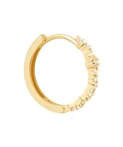 Astrid & Miyu Earrings Crystal Hoop 11.5mm In Gold