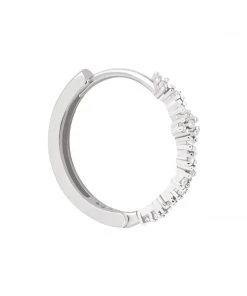 Astrid & Miyu Earrings Crystal Hoop 11.5mm In Silver