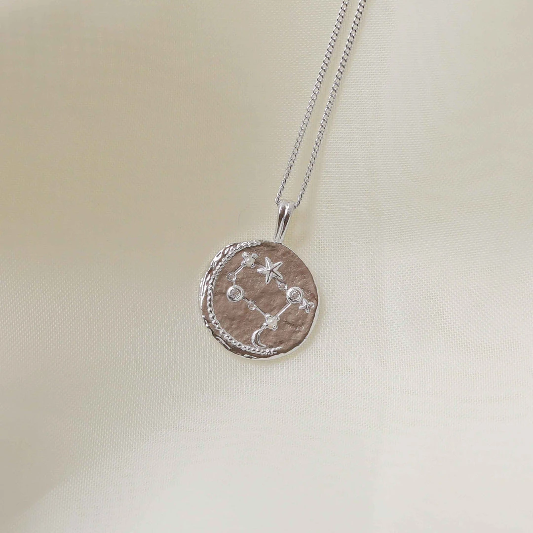 Astrid & Miyu Gemini Zodiac Pendant Necklace In Silver Zodiac Necklaces 8 Astrid & Miyu Gemini Zodiac Pendant Necklace In Silver Zodiac Necklaces