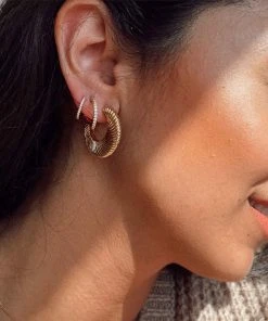 Astridandmiyu Illusion Crystal Hoops In Gold 14 Astridandmiyu Illusion Crystal Hoops In Gold