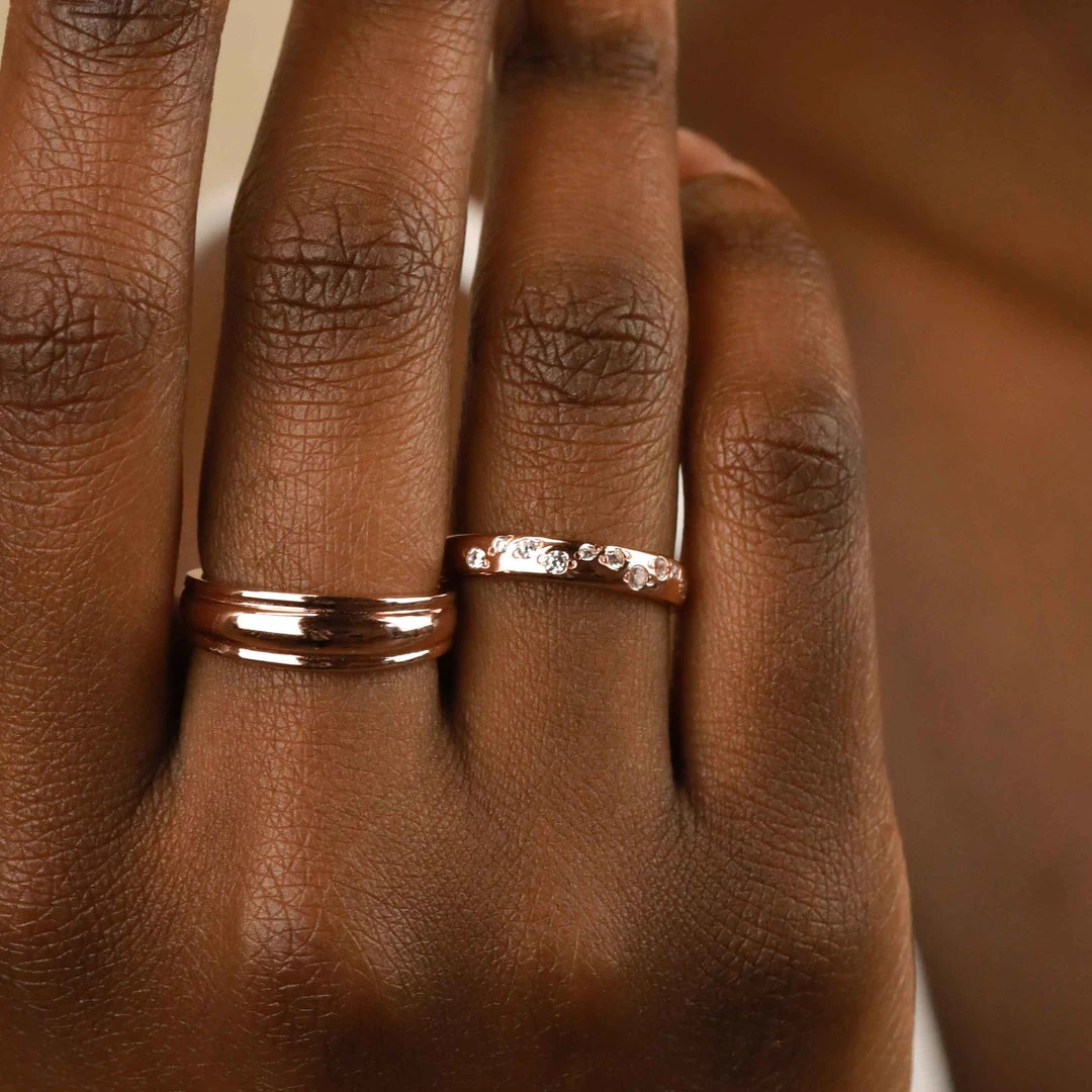 Astrid & Miyu Ripple Ring In Rose Gold Sale 4 Astrid & Miyu Ripple Ring In Rose Gold Sale