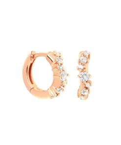 Astrid & Miyu Sale Gleam Crystal Huggies In Rose Gold