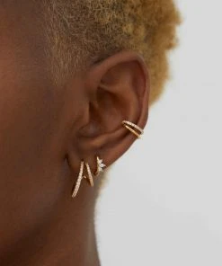 Astridandmiyu Best Sellers Illusion Crystal Ear Cuff In Gold