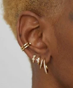 Astridandmiyu Illusion Crystal Hoops In Gold