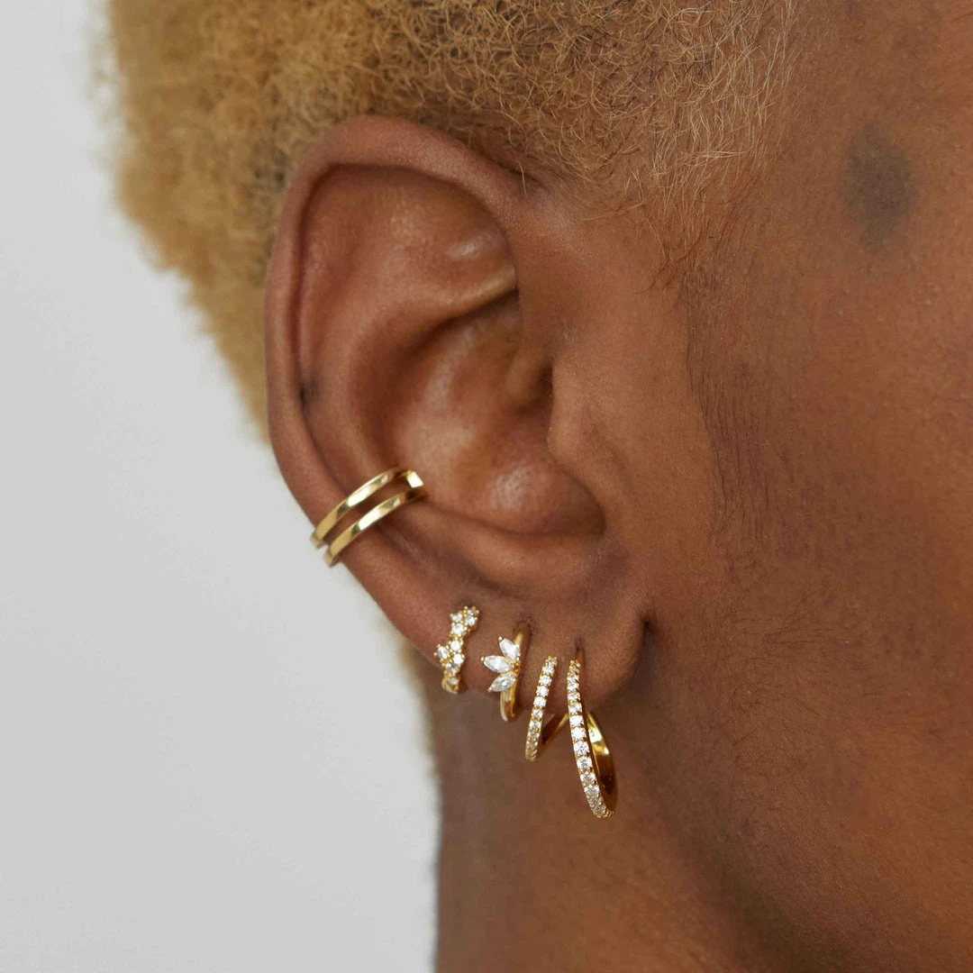 Astridandmiyu Mystic Gem Huggies In Gold 4 Astridandmiyu Mystic Gem Huggies In Gold