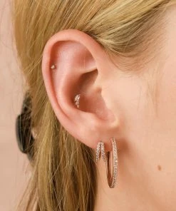 Astrid & Miyu Earrings Navette Wave Barbell In Rose Gold 7 Astrid & Miyu Earrings Navette Wave Barbell In Rose Gold