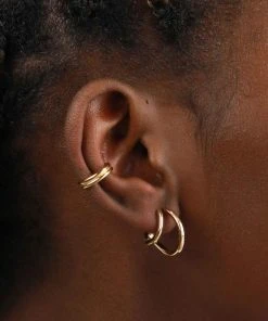 Astrid & Miyu Illusion Hoops In Gold