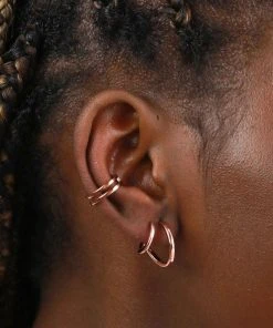 Astrid & Miyu Earrings Illusion Hoops In Rose Gold