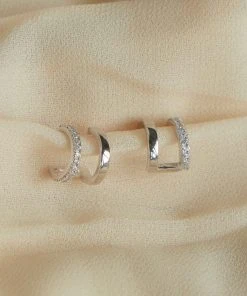 Astrid & Miyu Illusion Stud Earrings In Silver