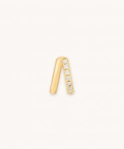 Astrid & Miyu Best Sellers Illusion Crystal Hoop 6.5mm In Gold