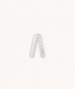 Astrid & Miyu Best Sellers Illusion Crystal Hoop 6.5mm In Silver