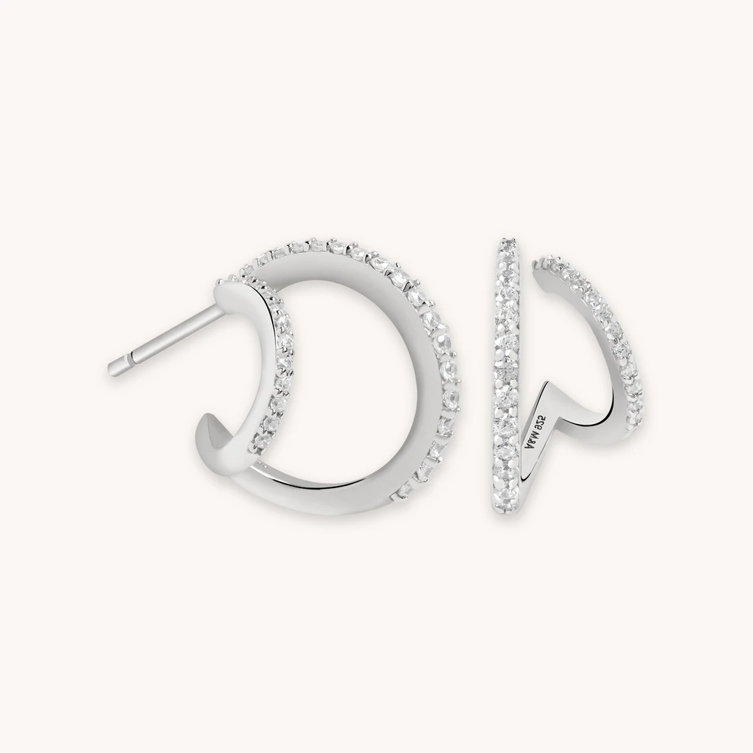 Astridandmiyu Illusion Crystal Hoops In Silver Best Sellers 3 Astridandmiyu Illusion Crystal Hoops In Silver Best Sellers