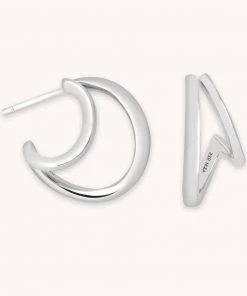 Astrid & Miyu Earrings Illusion Hoops In Silver