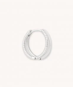 Astrid & Miyu Illusion Rope Hoop 11.5mm In Silver Earrings