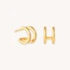 Astrid & Miyu Illusion Simple Stud Earrings In Gold