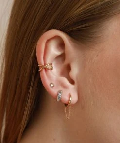 Astrid & Miyu Earrings Infinite Ear Cuff In Gold
