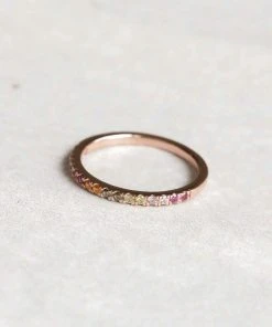 Astridandmiyu Rings Iridescent Ring In Rose Gold