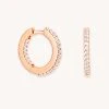 Astrid & Miyu Iridescent Crystal Hoops In Rose Gold