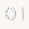 Astrid & Miyu Earrings Iridescent Crystal Hoops In Silver 2 Astrid & Miyu Earrings Iridescent Crystal Hoops In Silver