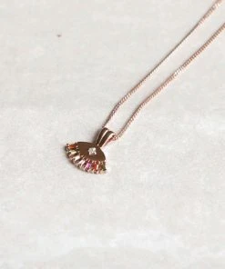 Astridandmiyu Iris Pendant Necklace In Rose Gold