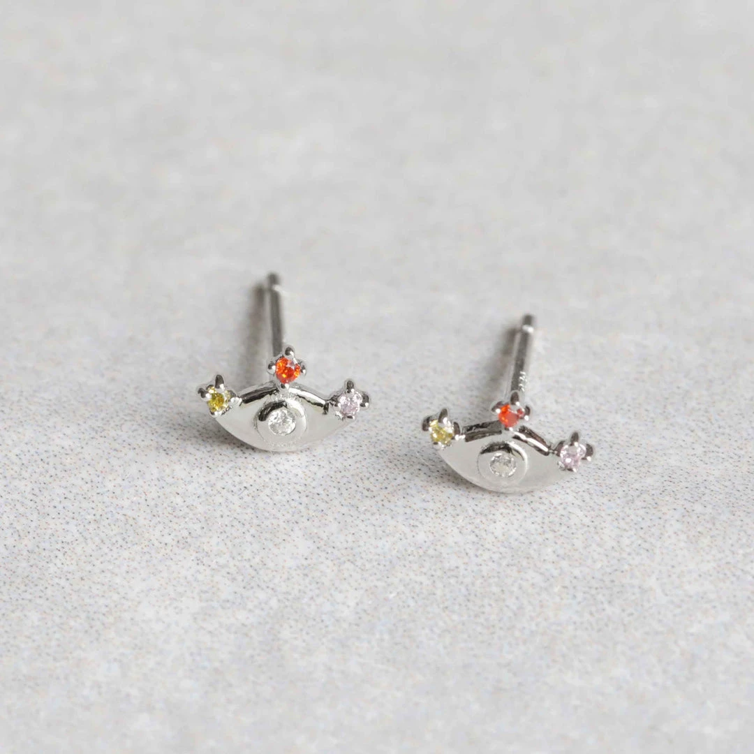 Astridandmiyu Iris Stud Earrings In Silver 5 Astridandmiyu Iris Stud Earrings In Silver