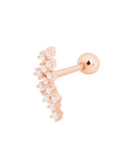 Astridandmiyu Jewelled Barbell In Rose Gold Sale