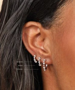 Astrid & Miyu Cosmic Star 11.5mm Hoop In Silver