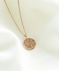 Astrid & Miyu Libra Zodiac Pendant Necklace In Gold Zodiac Necklaces