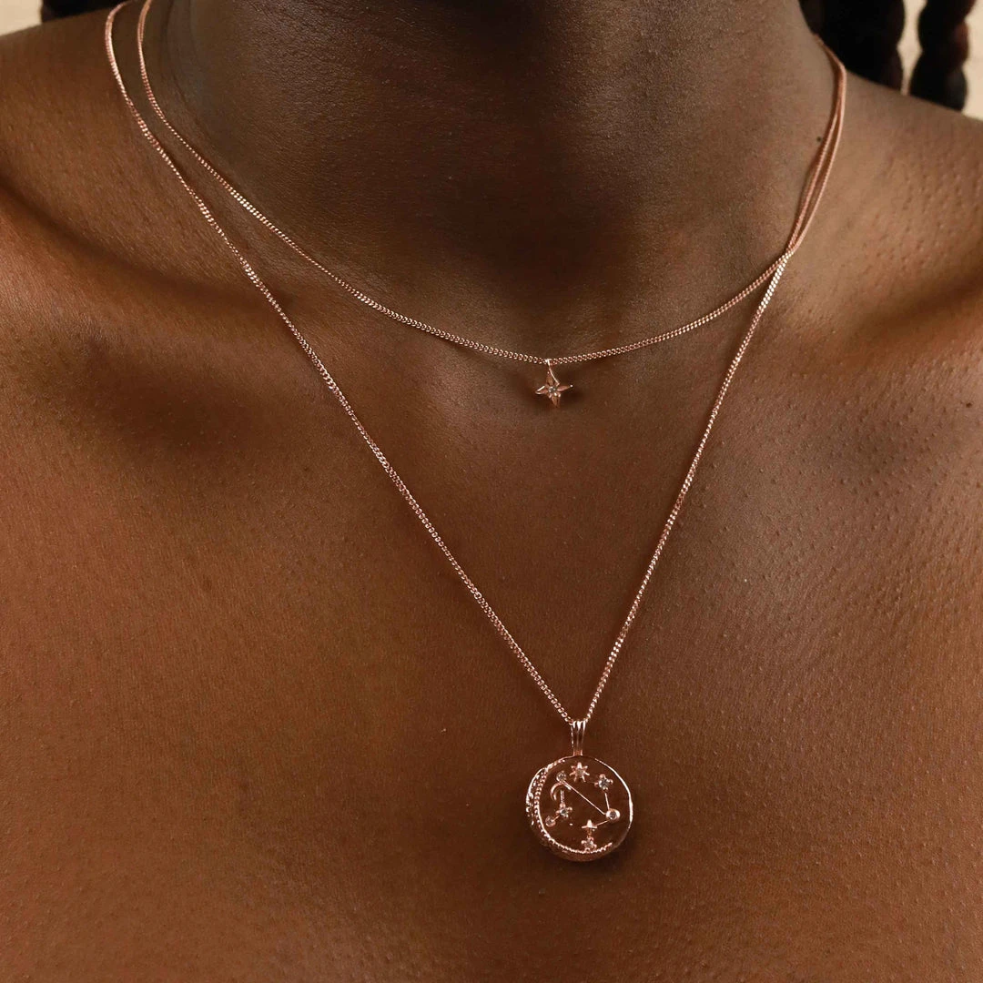 Astrid & Miyu Zodiac Necklaces Libra Zodiac Pendant Necklace In Rose Gold 4 Astrid & Miyu Zodiac Necklaces Libra Zodiac Pendant Necklace In Rose Gold