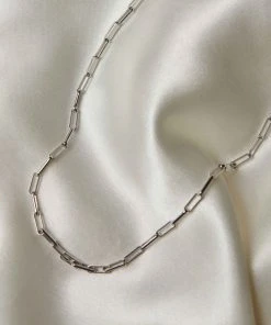Astrid & Miyu Long Link Chain Necklace In Silver